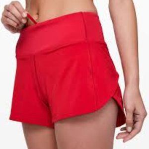 LULULEMON SPEED UP 4 INCH SHORT RED SIZE 12, NEVER WORN